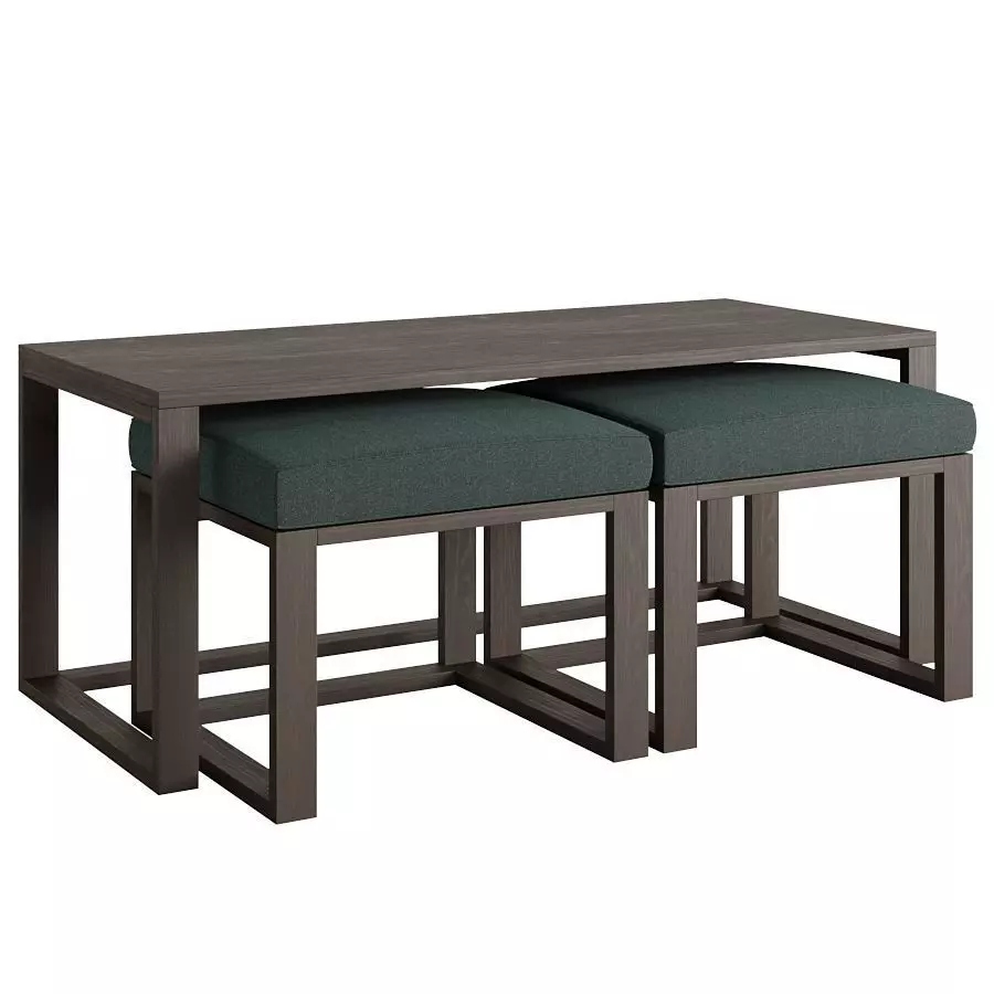 Coffee Table with seats 3D model_0