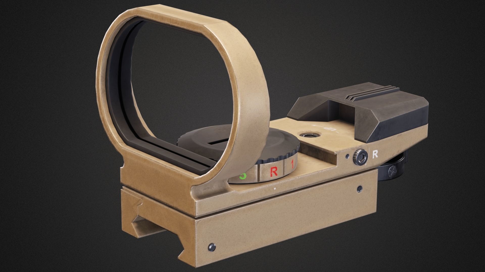 Reflex sight dot feyachi Low-poly 3D model_7