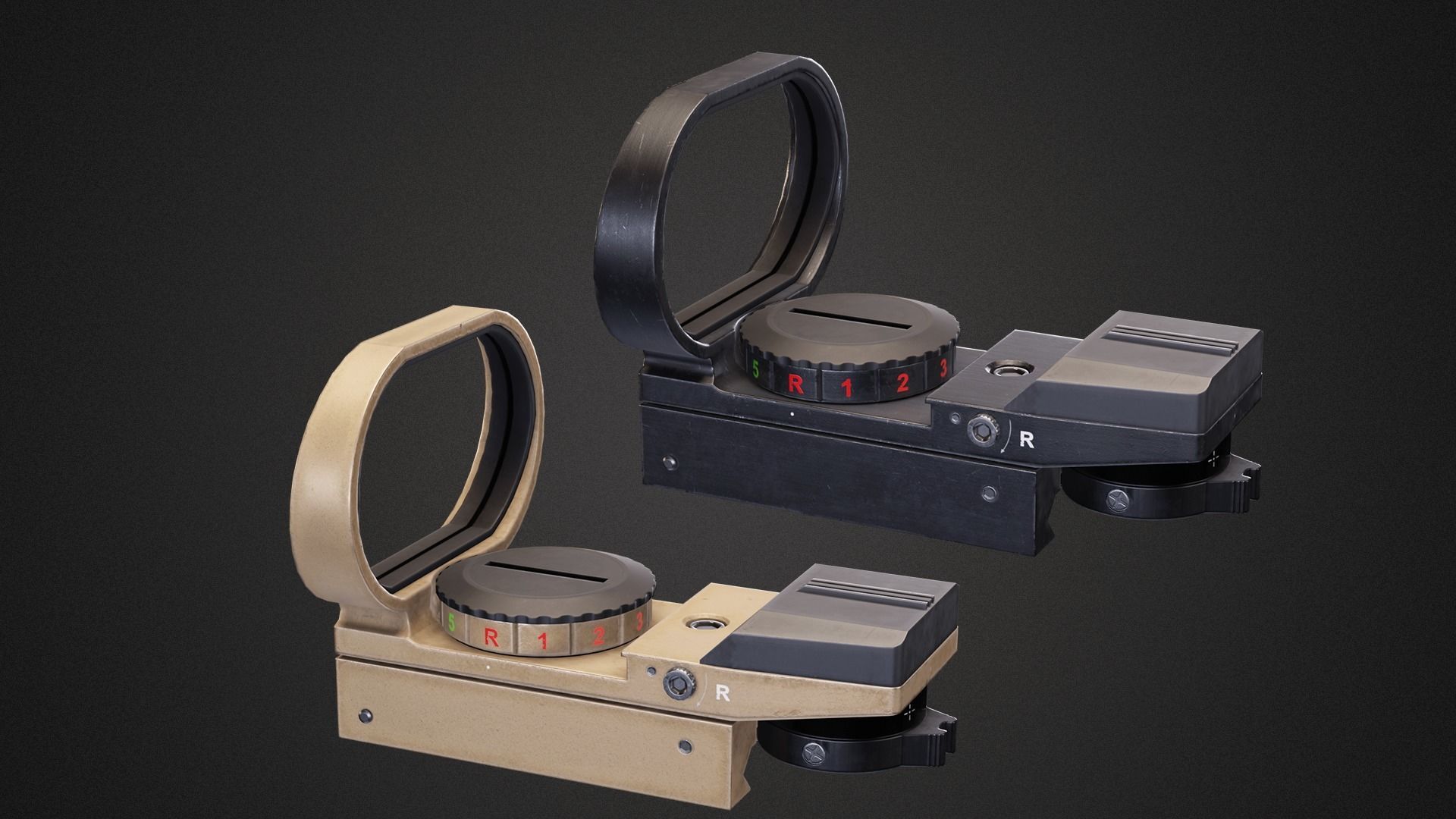 Reflex sight dot feyachi Low-poly 3D model_1