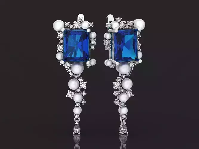 vintage earrings with pearls and radiant 1251 