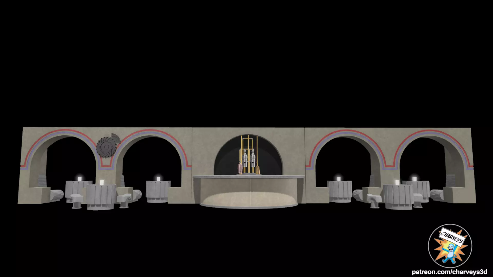 Star Wars Cantina Shelf Diorama for action figures 3D print model