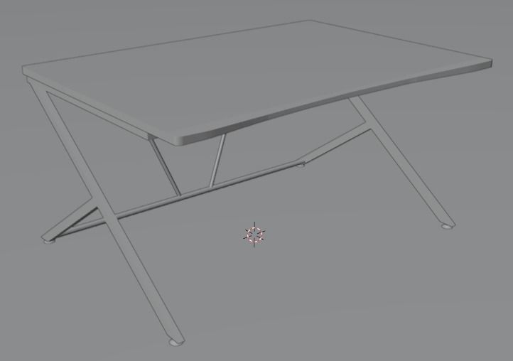 Low Poly Gaming Desk Low-poly 3D model_4