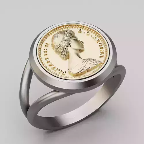 Elizabeth  Canadian Gold Coin ring printable jewelry