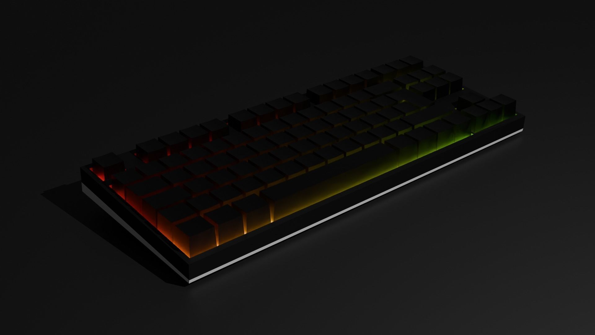 Mecanical Keyboard Lowpoly Low-poly 3D model_1