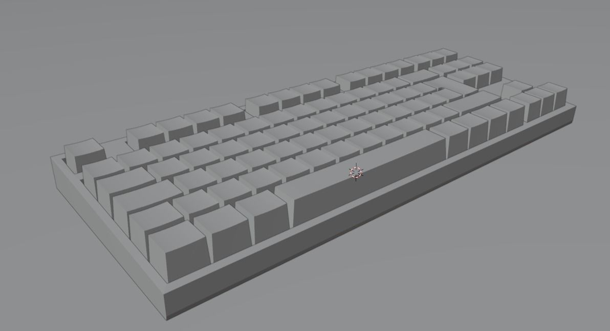 Mecanical Keyboard Lowpoly Low-poly 3D model_2