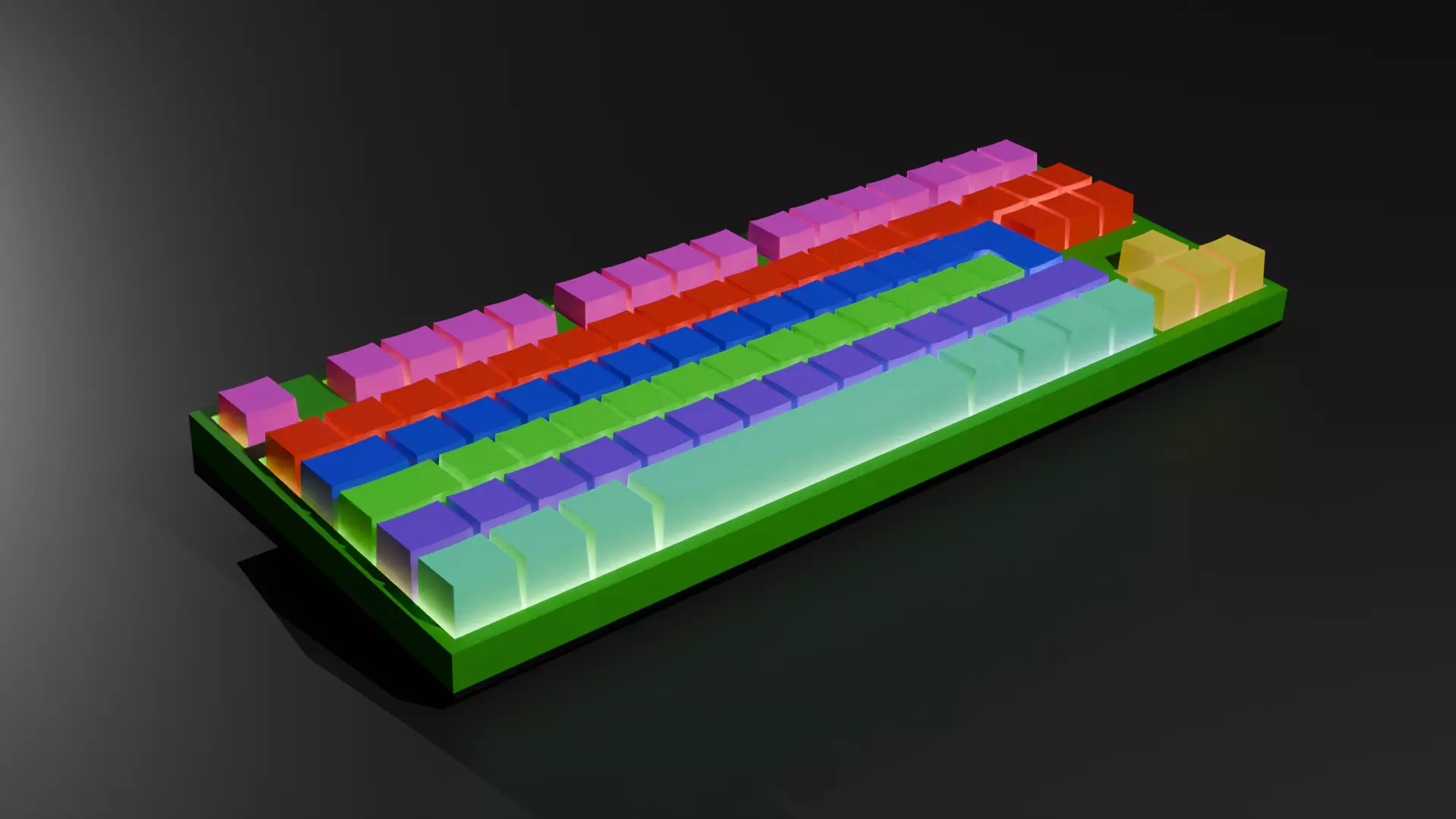 Mecanical Keyboard Lowpoly Low-poly 3D model_0