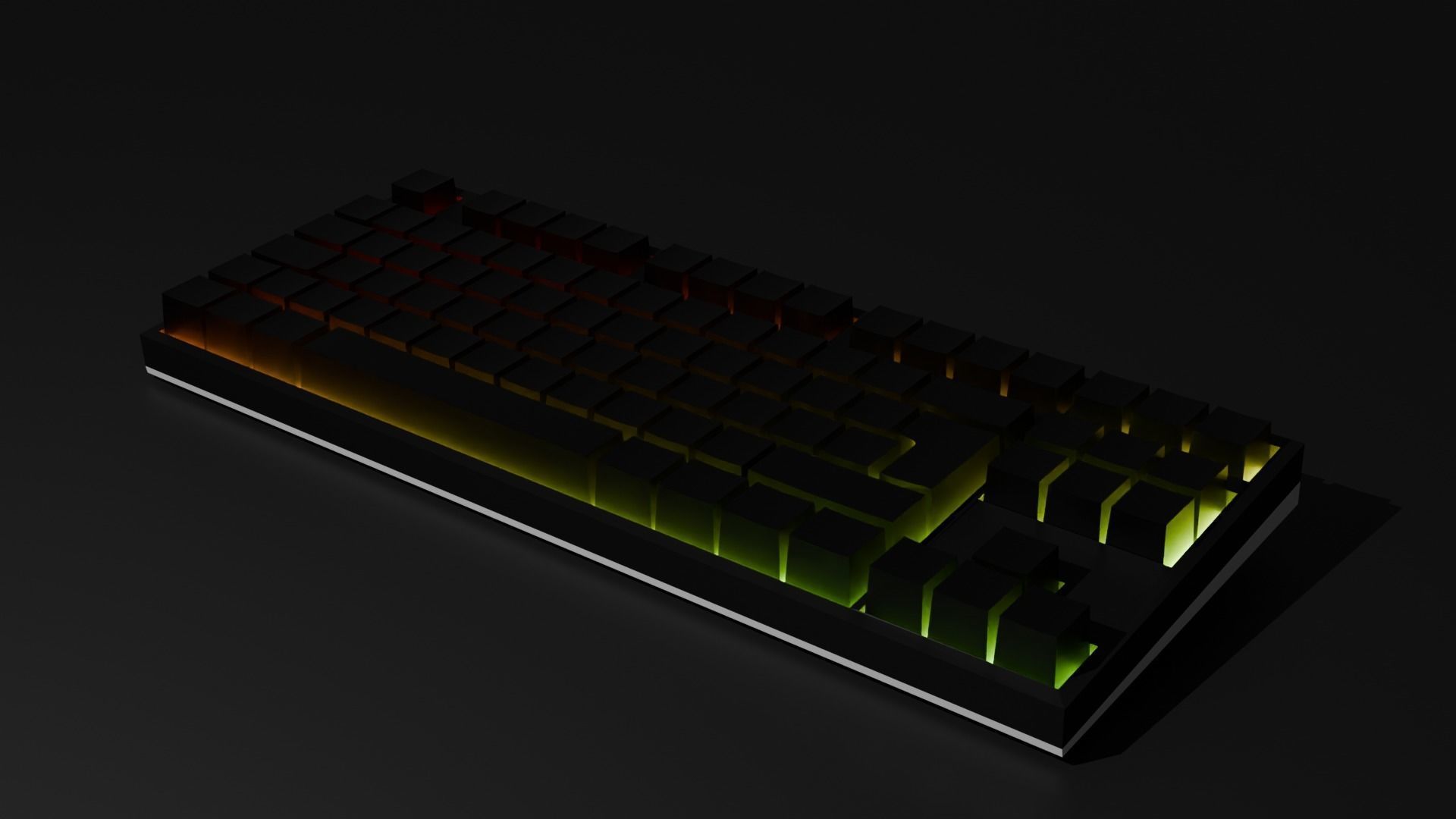 Mecanical Keyboard Lowpoly Low-poly 3D model_3
