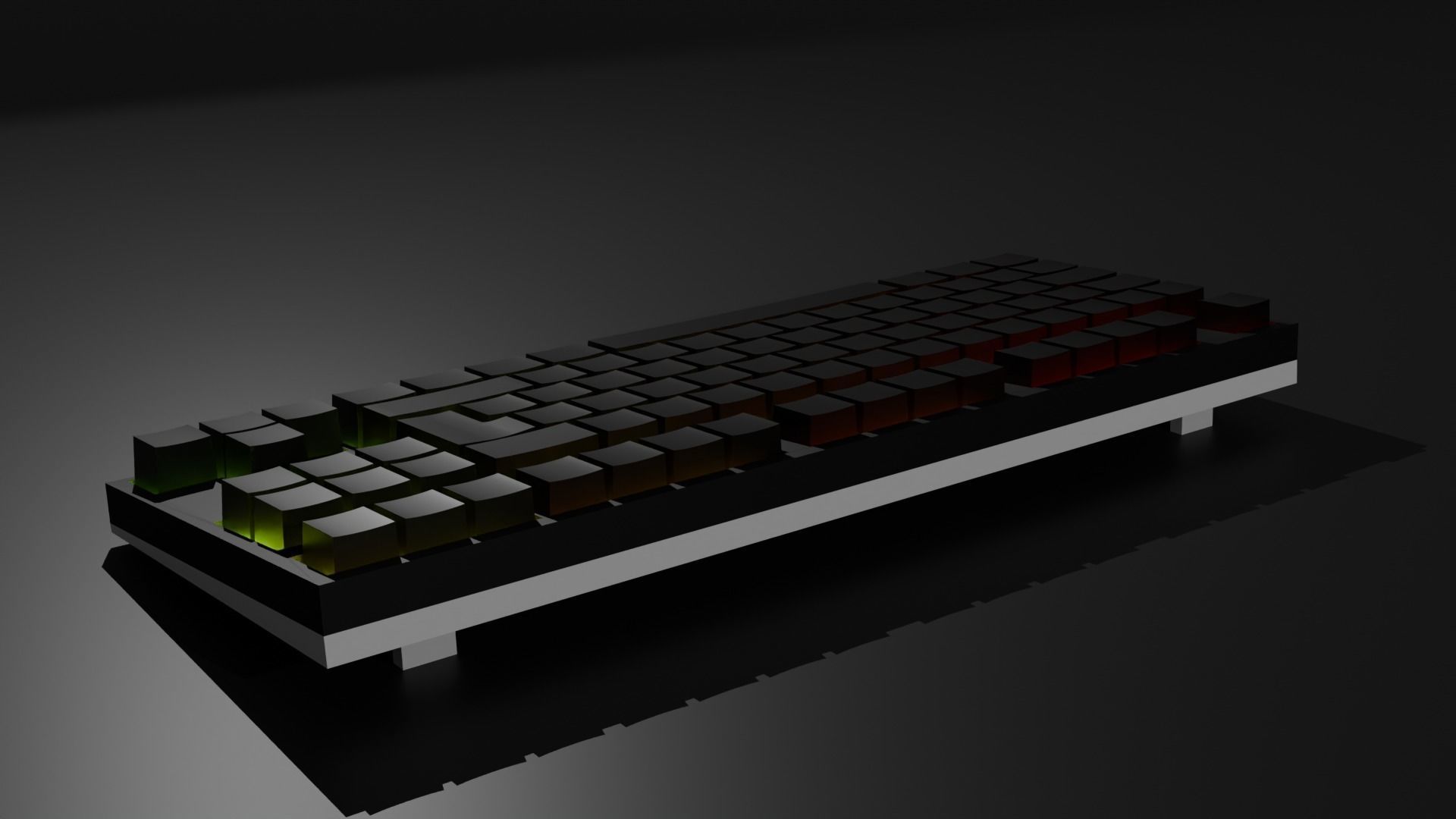 Mecanical Keyboard Lowpoly Low-poly 3D model_4