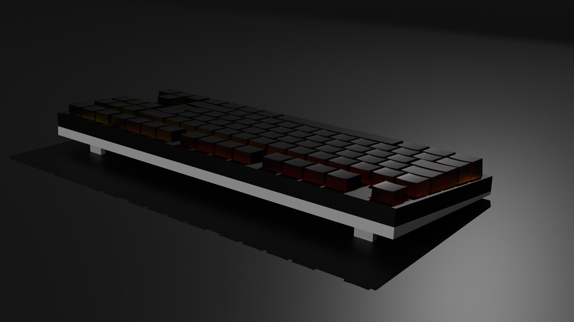Mecanical Keyboard Lowpoly Low-poly 3D model_5