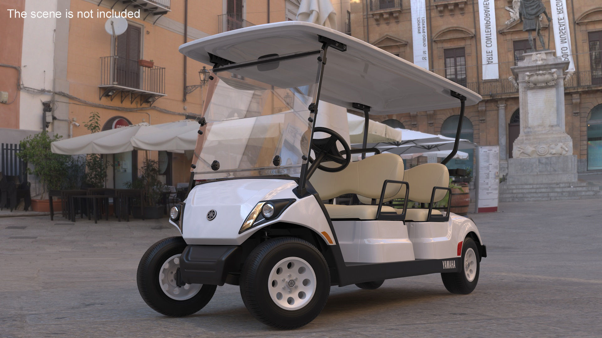 Resort Electric Car Yamaha Four Seat Rigged 3D model