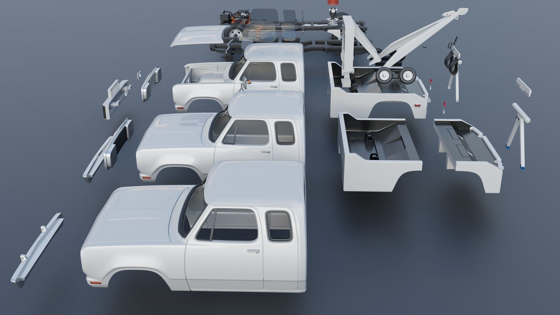 Dodge D300 Wrecker 1977 3D print model_14