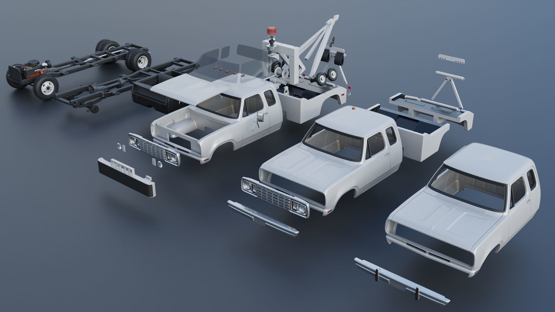 Dodge D300 Wrecker 1977 3D print model_13