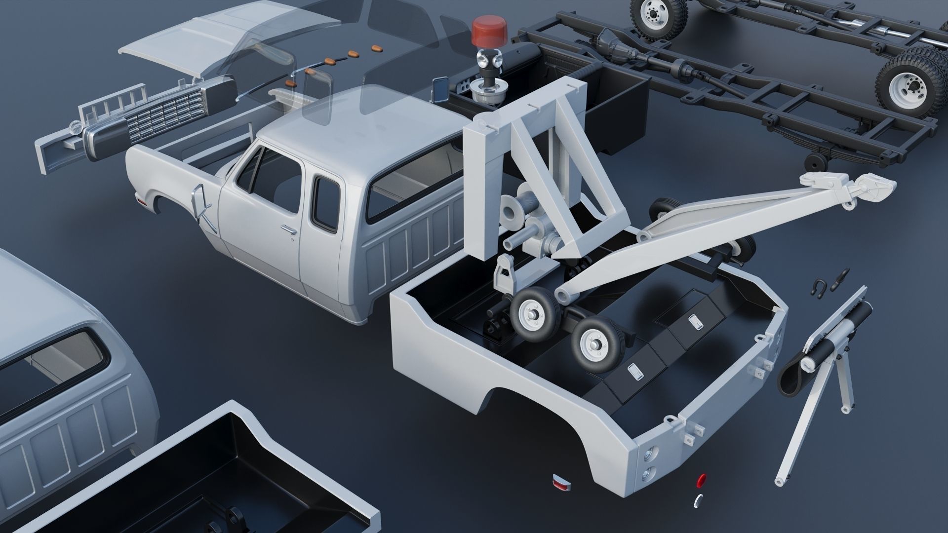Dodge D300 Wrecker 1977 3D print model_16