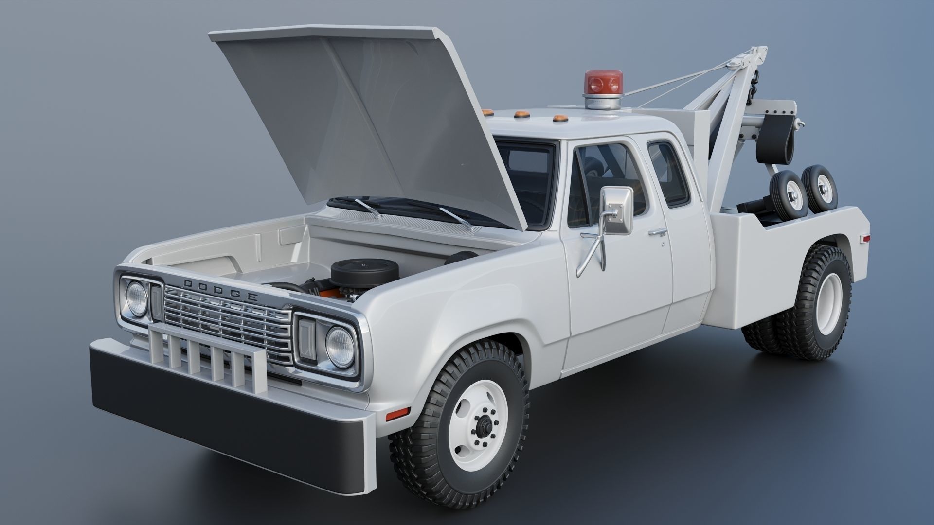 Dodge D300 Wrecker 1977 3D print model_10