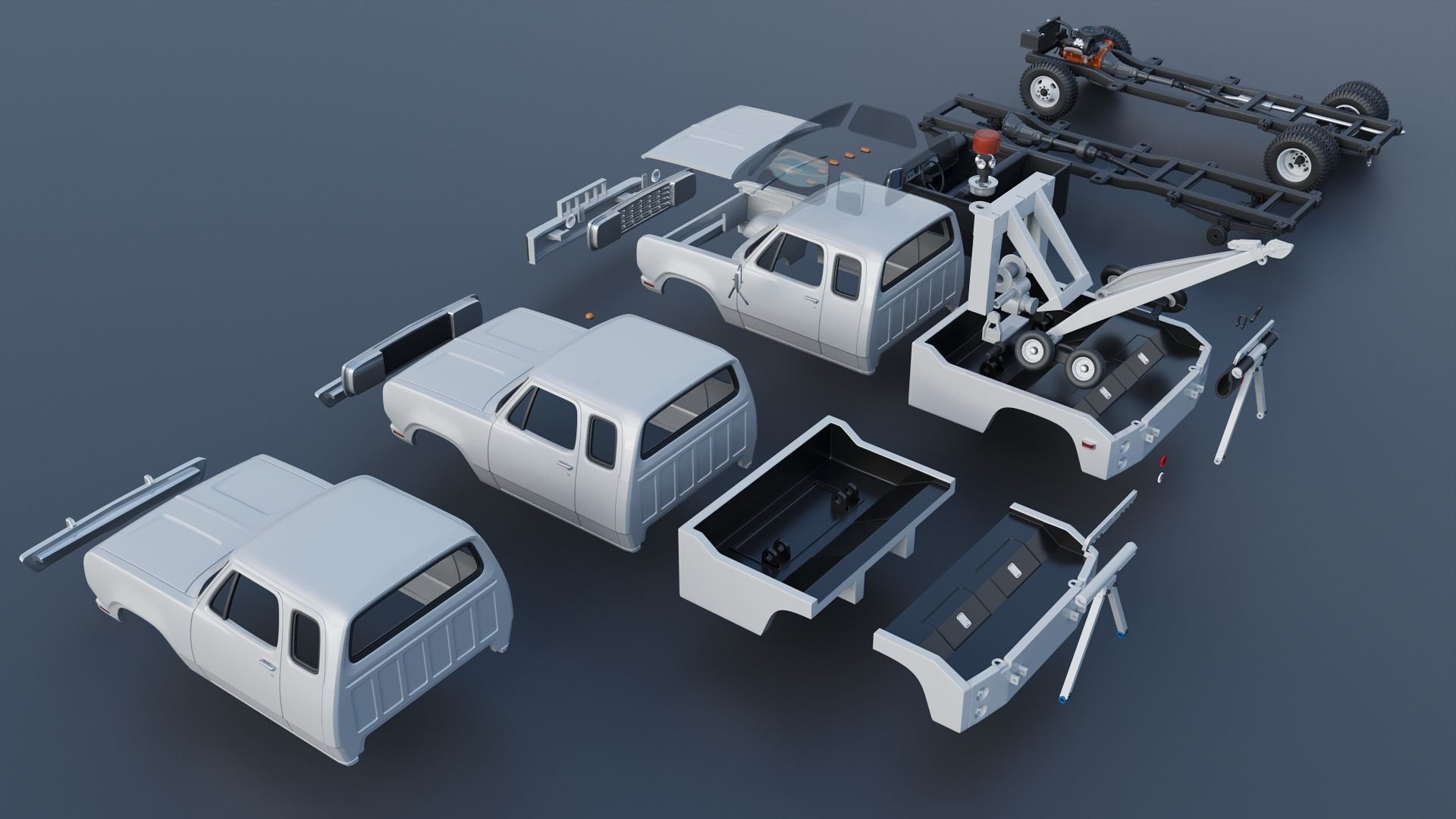 Dodge D300 Wrecker 1977 3D print model_15