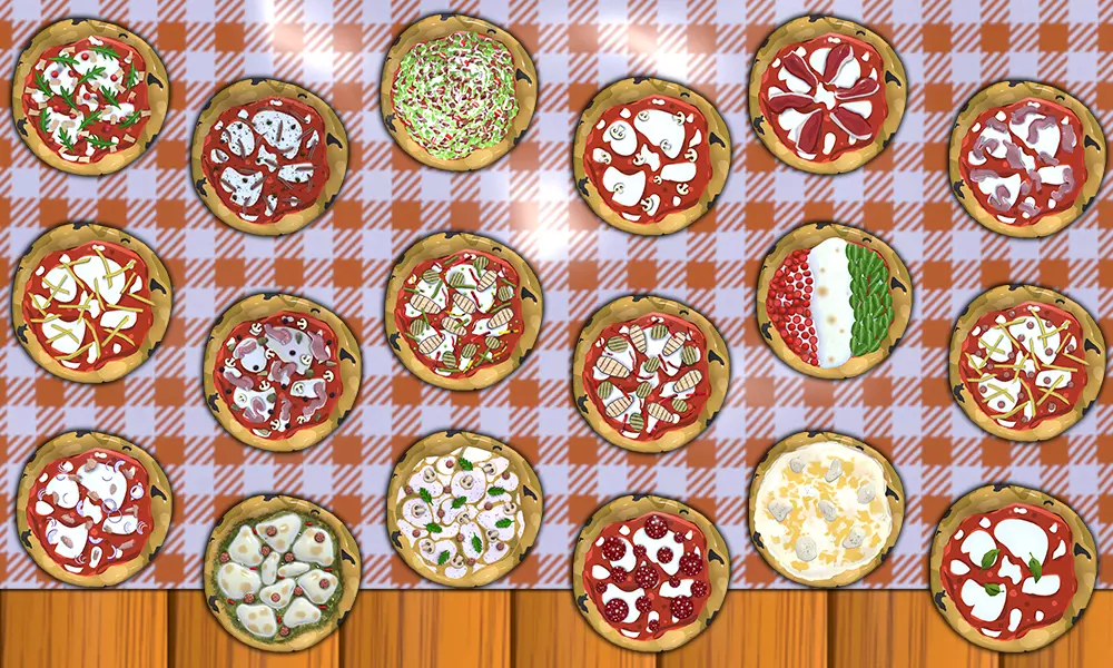 Pizza collection - 18 Pizze stylized Low-poly 3D model_0
