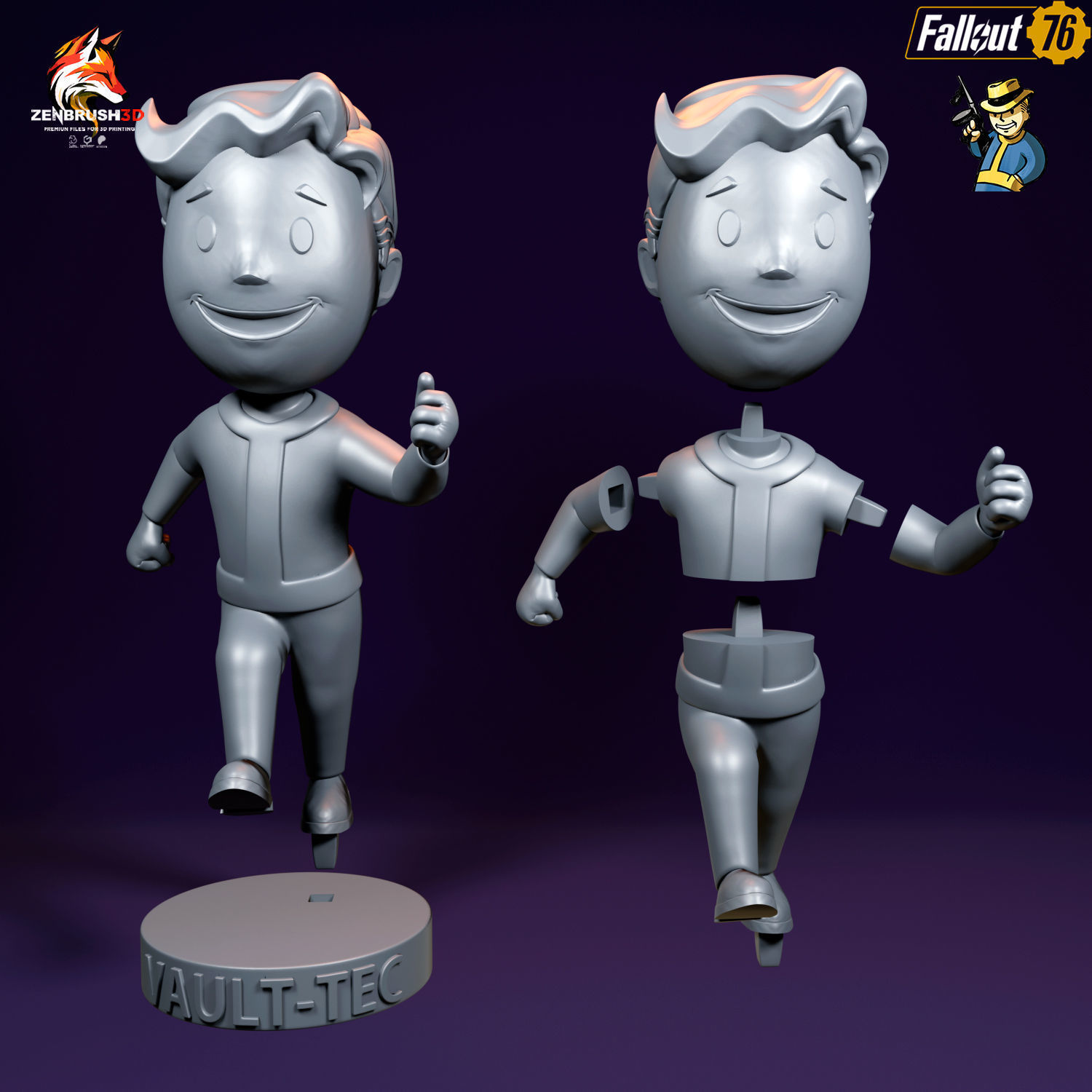 BOBBLEHEAD PACK 2 - FALLOUT 3D PRINTING - STL 3D print model_16