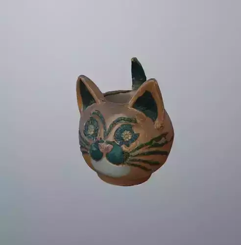 Cat Flower Pot Terra Cotta