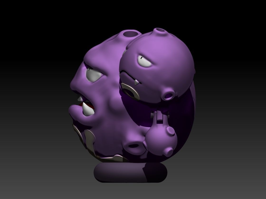 Weezing 3D print model_3