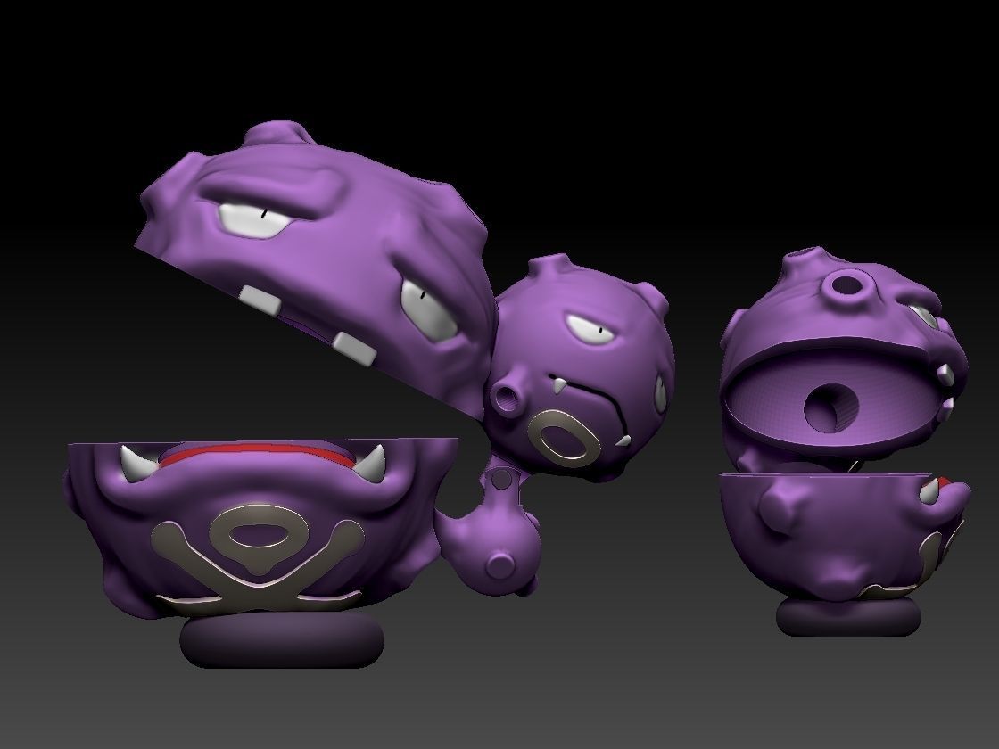 Weezing 3D print model_1