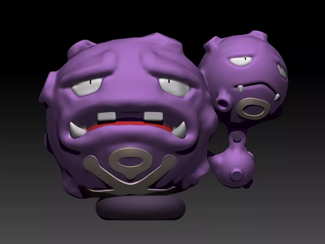 Weezing 3D print model_0