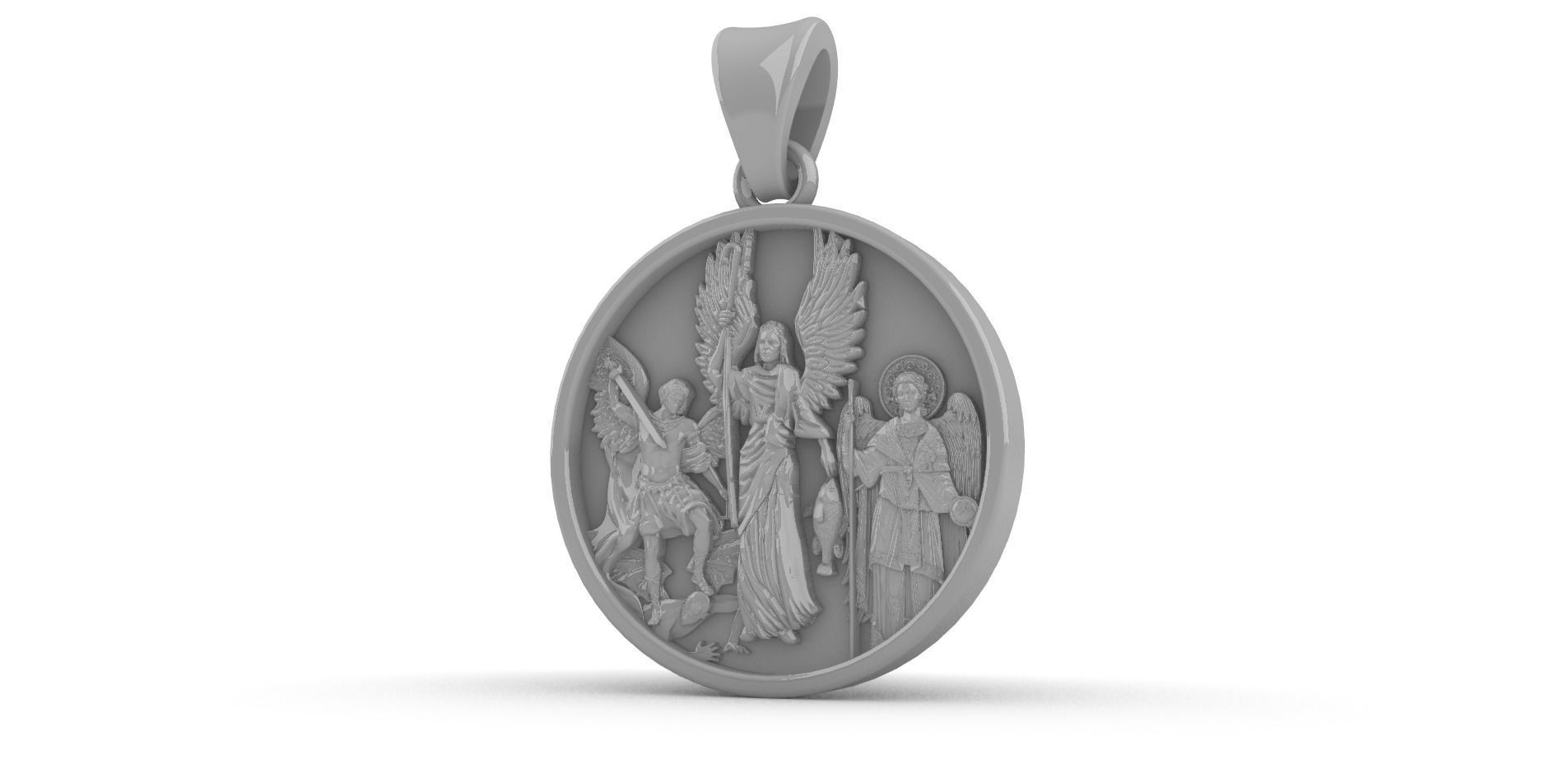 Medalla 3 Arcangeles 3D Print 3D print model_3