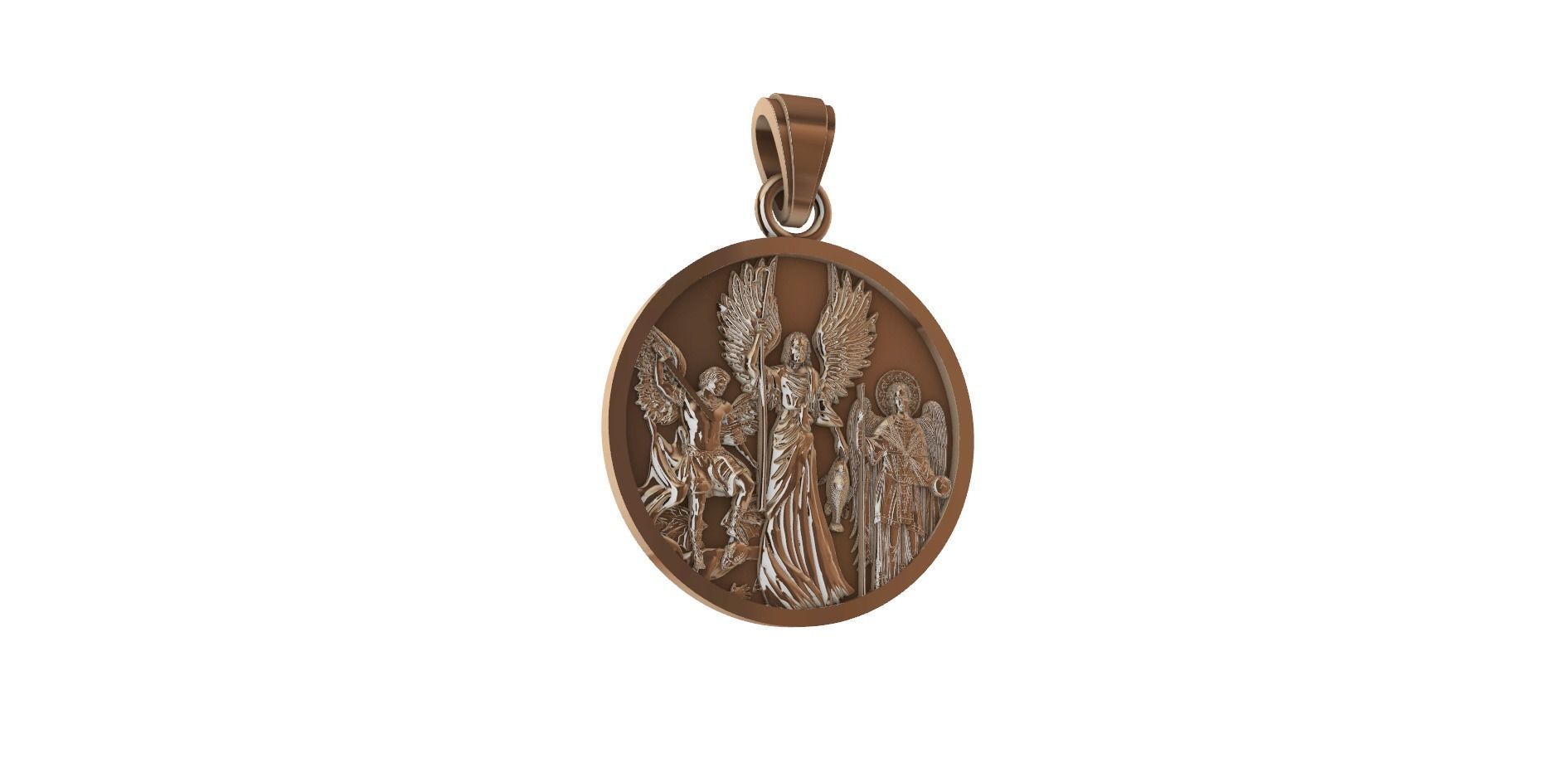 Medalla 3 Arcangeles 3D Print 3D print model_7