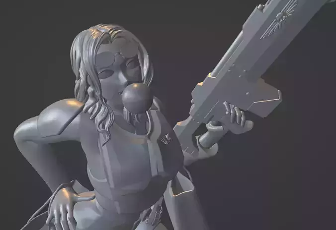 California Warrior Maiden - Warhammer 40K Heroine Dynamic Pose