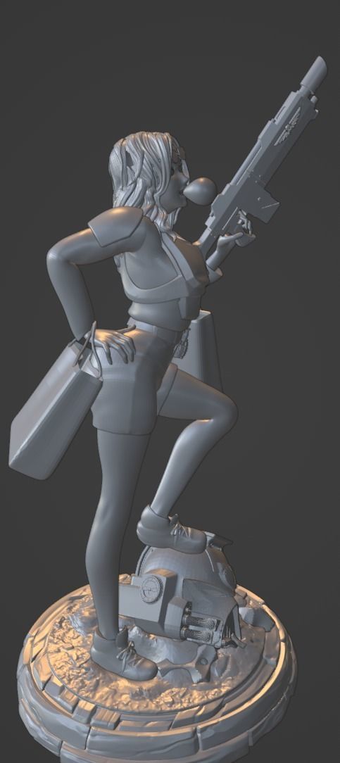 California Warrior Maiden - Warhammer 40K Heroine Dynamic Pose 3D print model_5