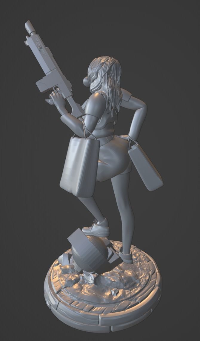 California Warrior Maiden - Warhammer 40K Heroine Dynamic Pose 3D print model_4