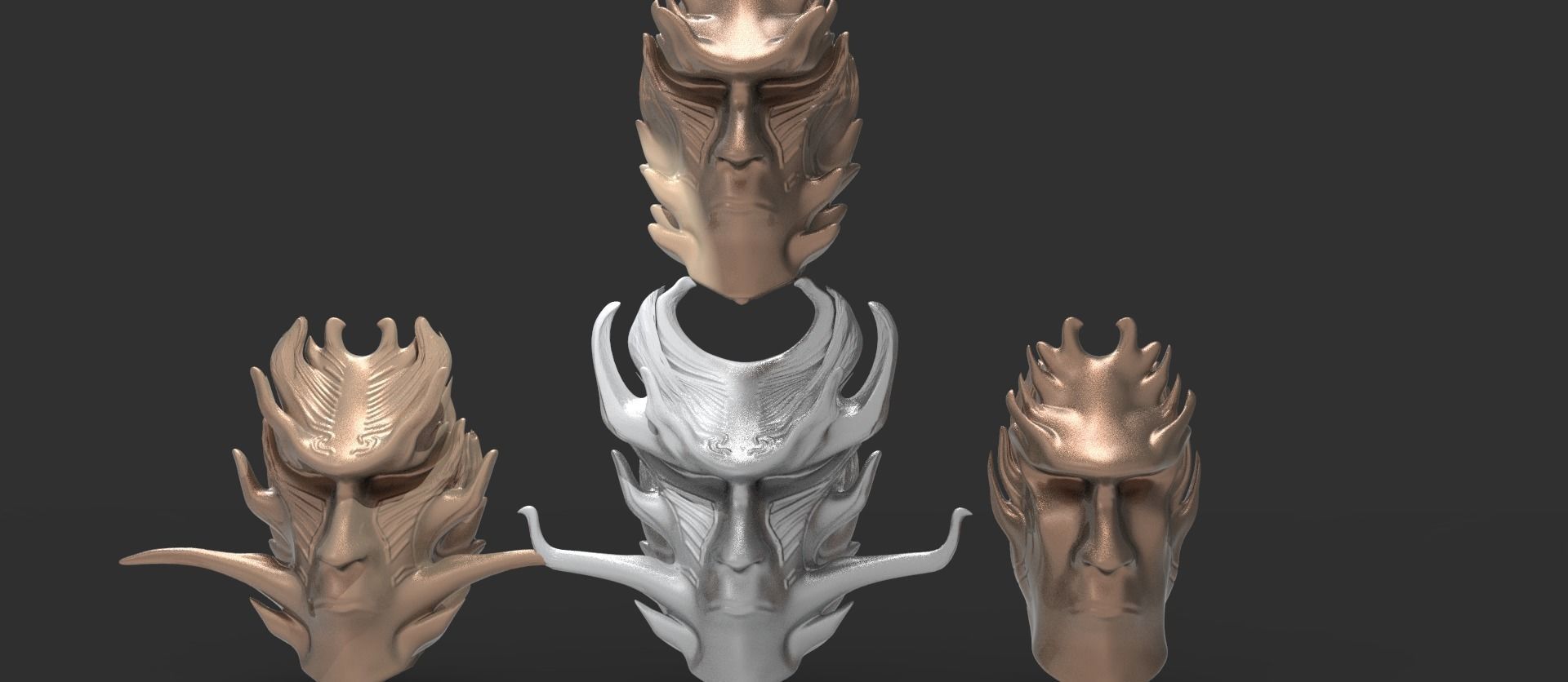 African shaman mask collection 1  3D model_6