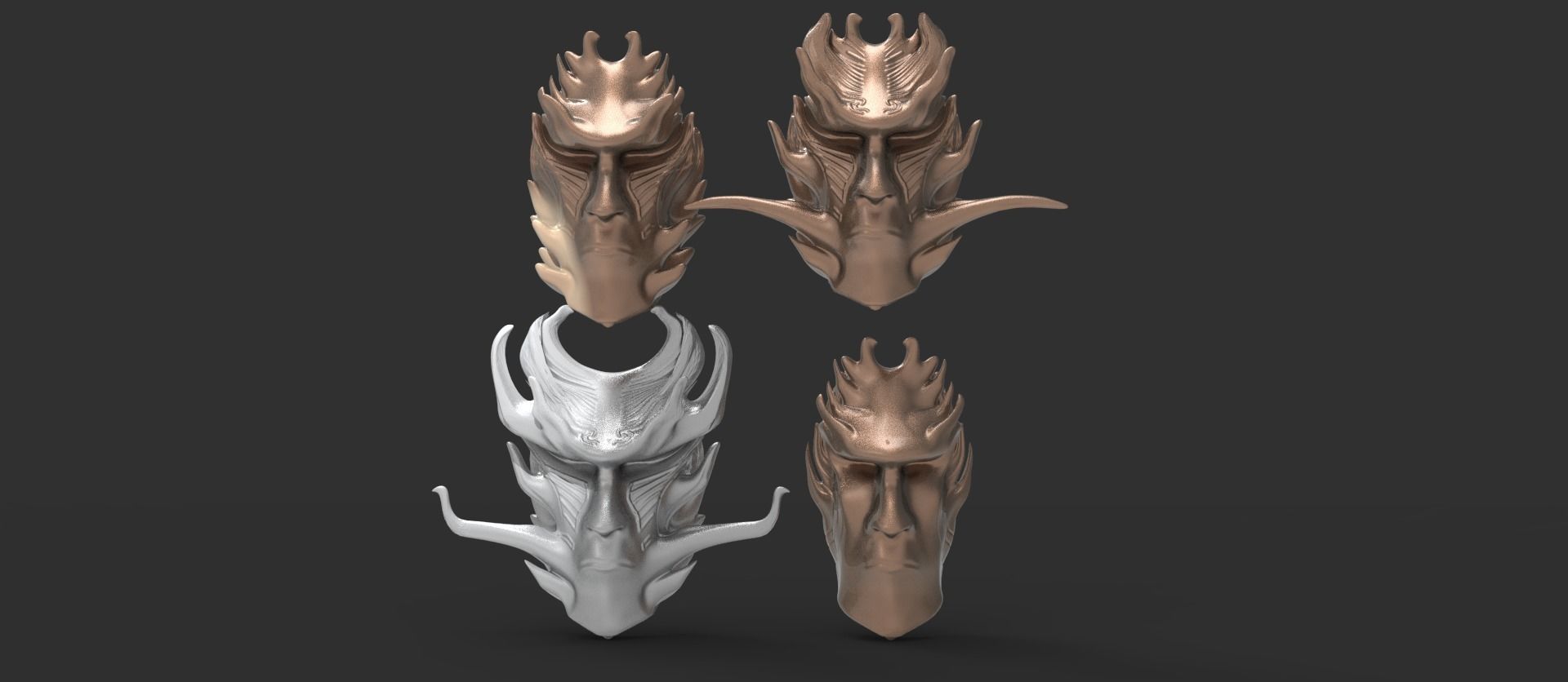 African shaman mask collection 1  3D model_9