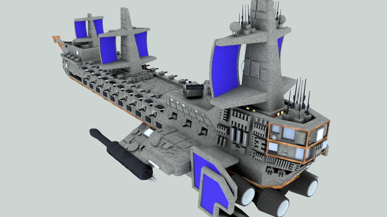 Space assault frigate 3D model_9