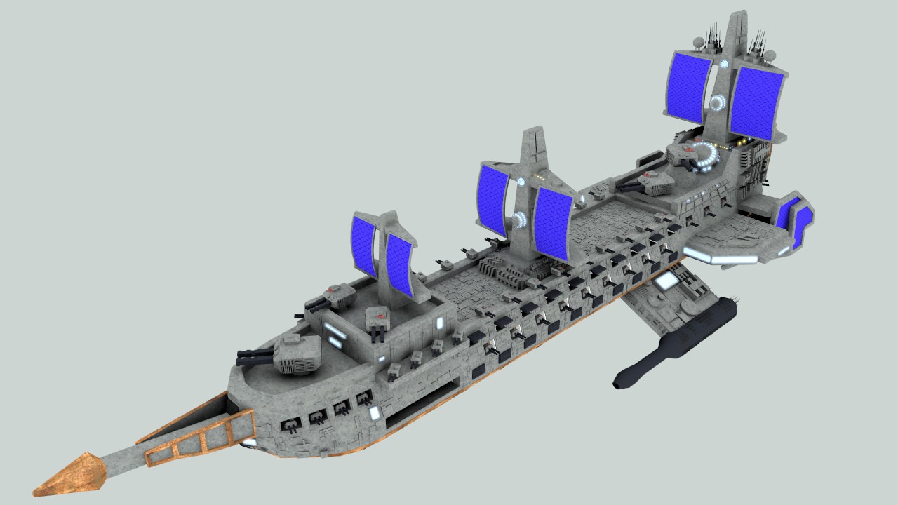 Space assault frigate 3D model_5
