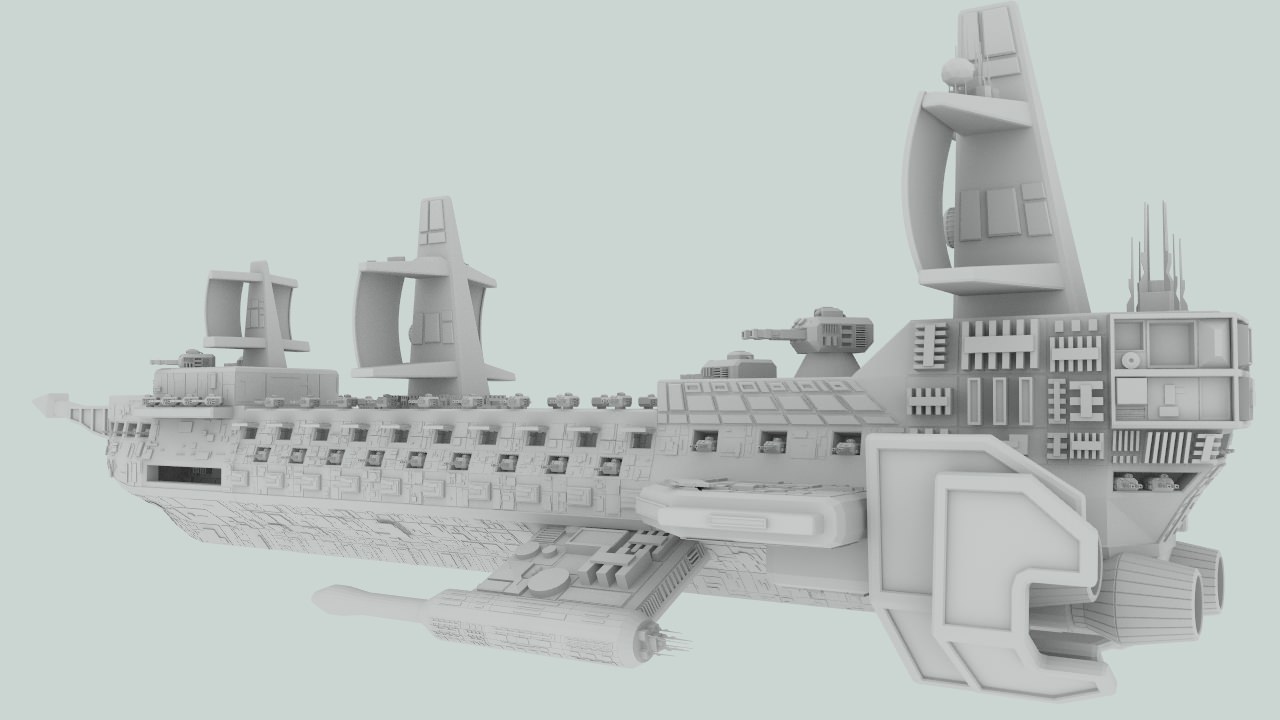 Space assault frigate 3D model_3