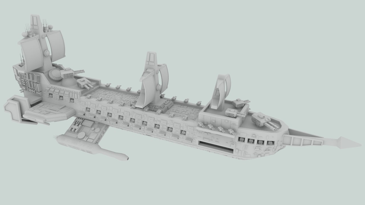 Space assault frigate 3D model_1