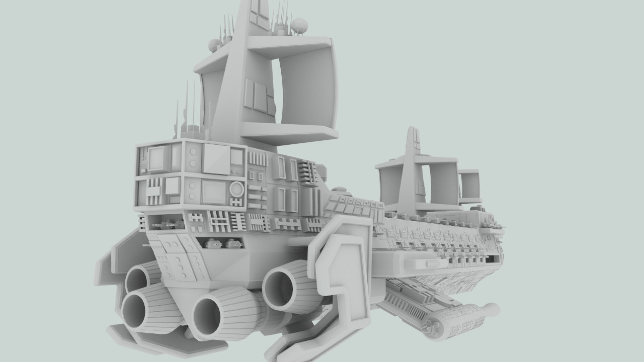 Space assault frigate 3D model_2