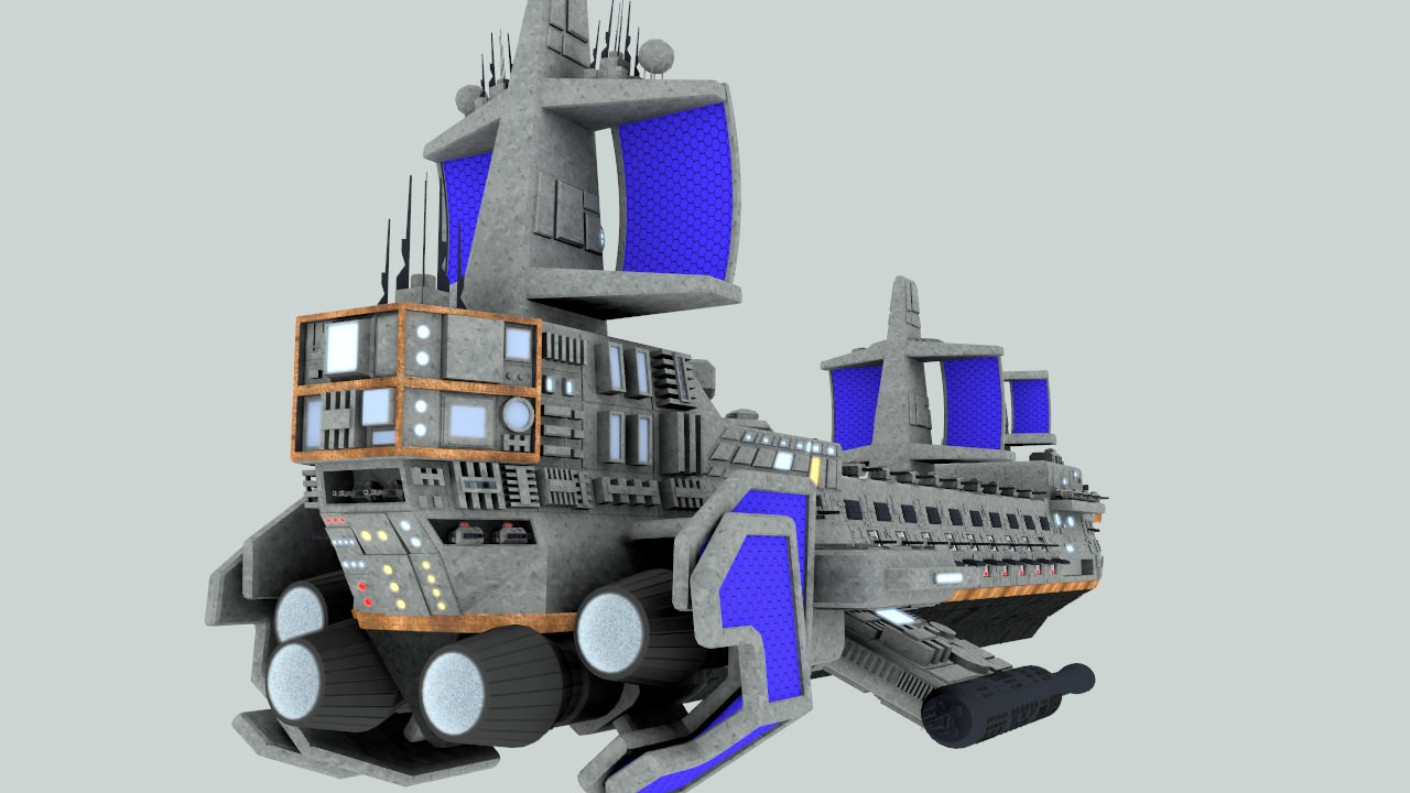 Space assault frigate 3D model_11