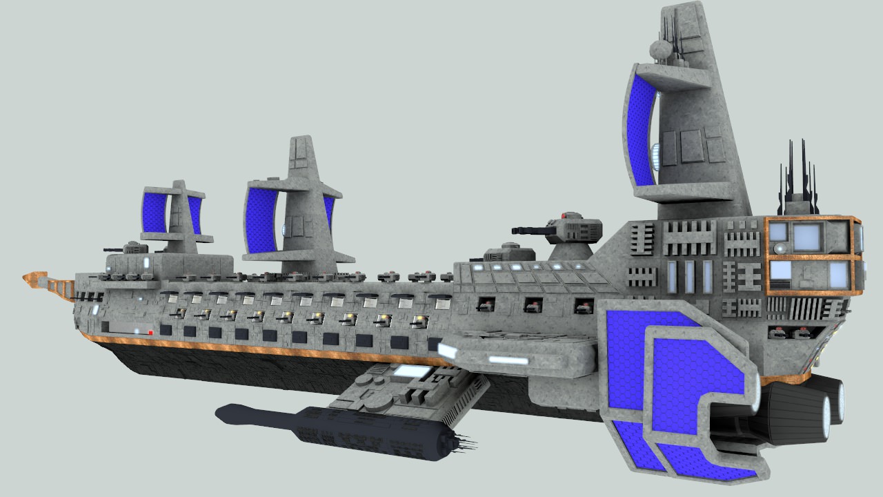 Space assault frigate 3D model_8