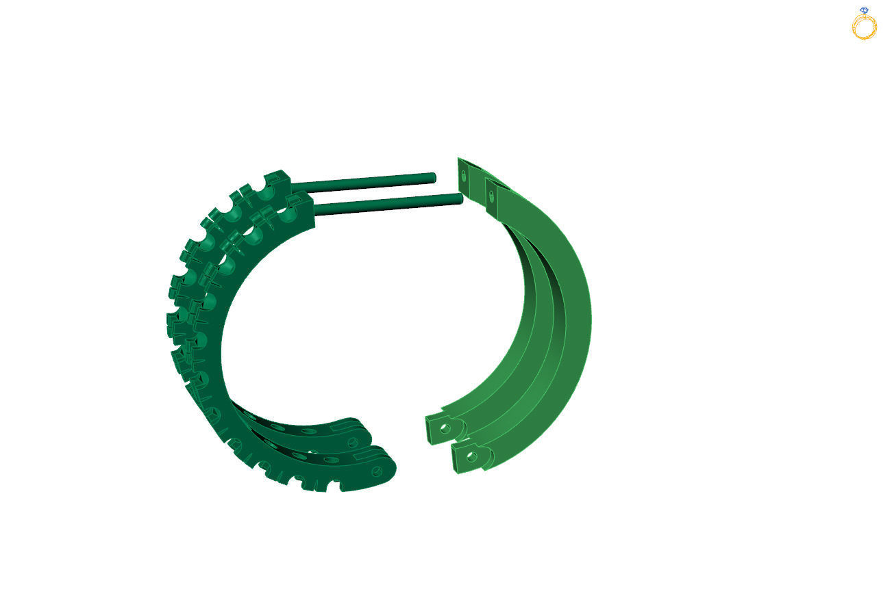 hoop  earring design With Diamonds and Gemstone 3D print model  3D print model_5