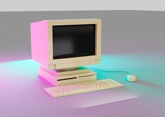 PC Retro Antigua 3D model