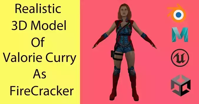 Firecracker Low-poly 3D model