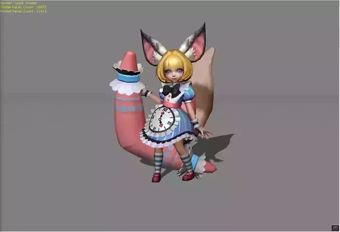 Nana Clockwork Maid Low-poly 3D model