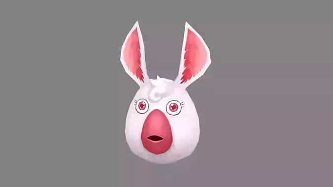 Cartoon chicken head bunny monster