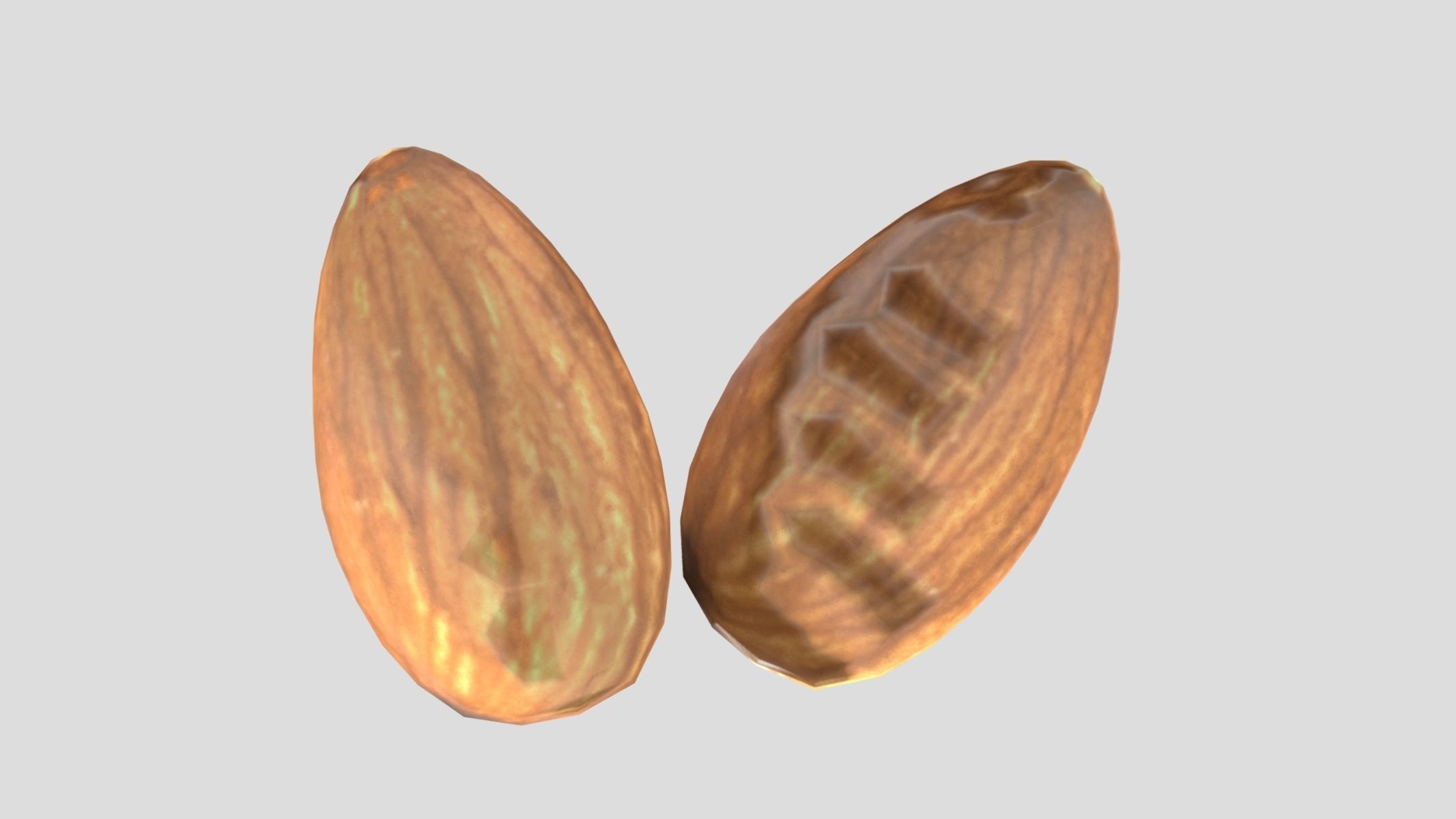 Almond Low Poly Low-poly 3D model_8