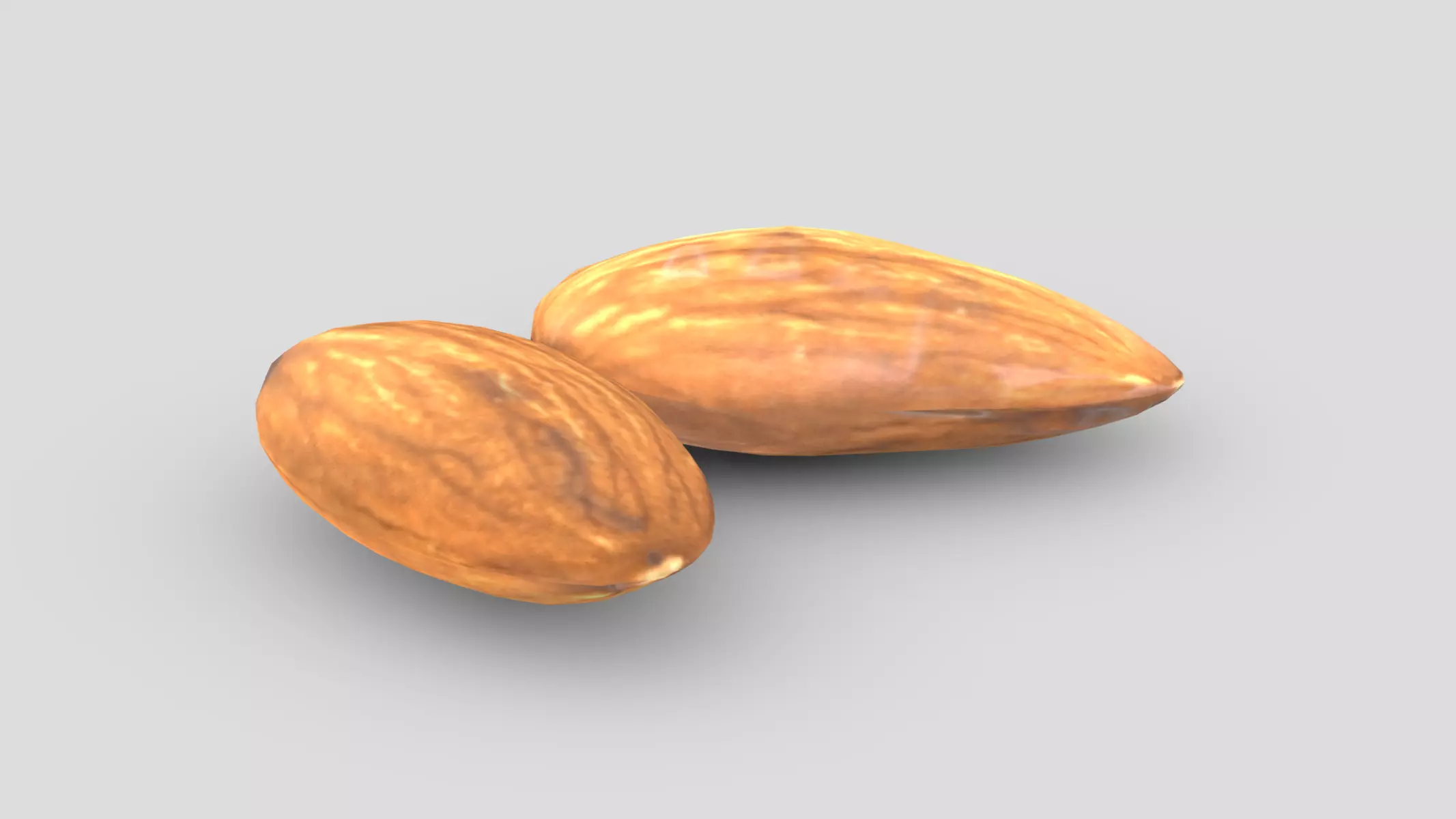 Almond Low Poly Low-poly 3D model_0