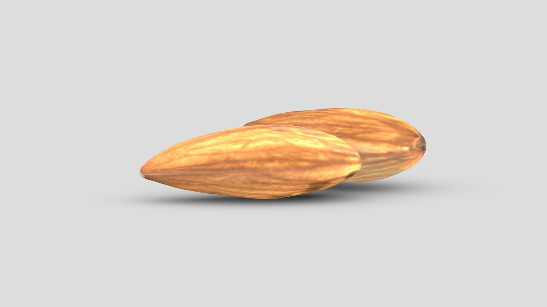 Almond Low Poly Low-poly 3D model_2