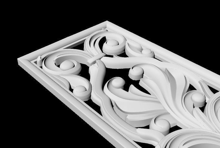 Central decor ornament for furniture 3D model_2