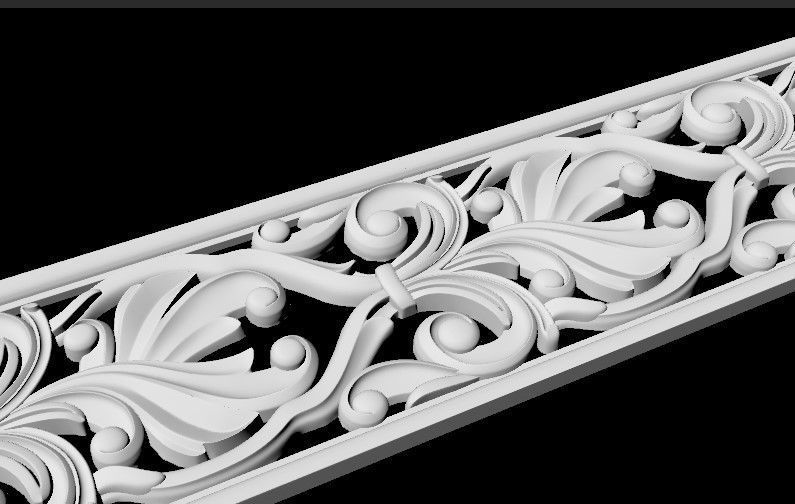 Central decor ornament for furniture 3D model_4