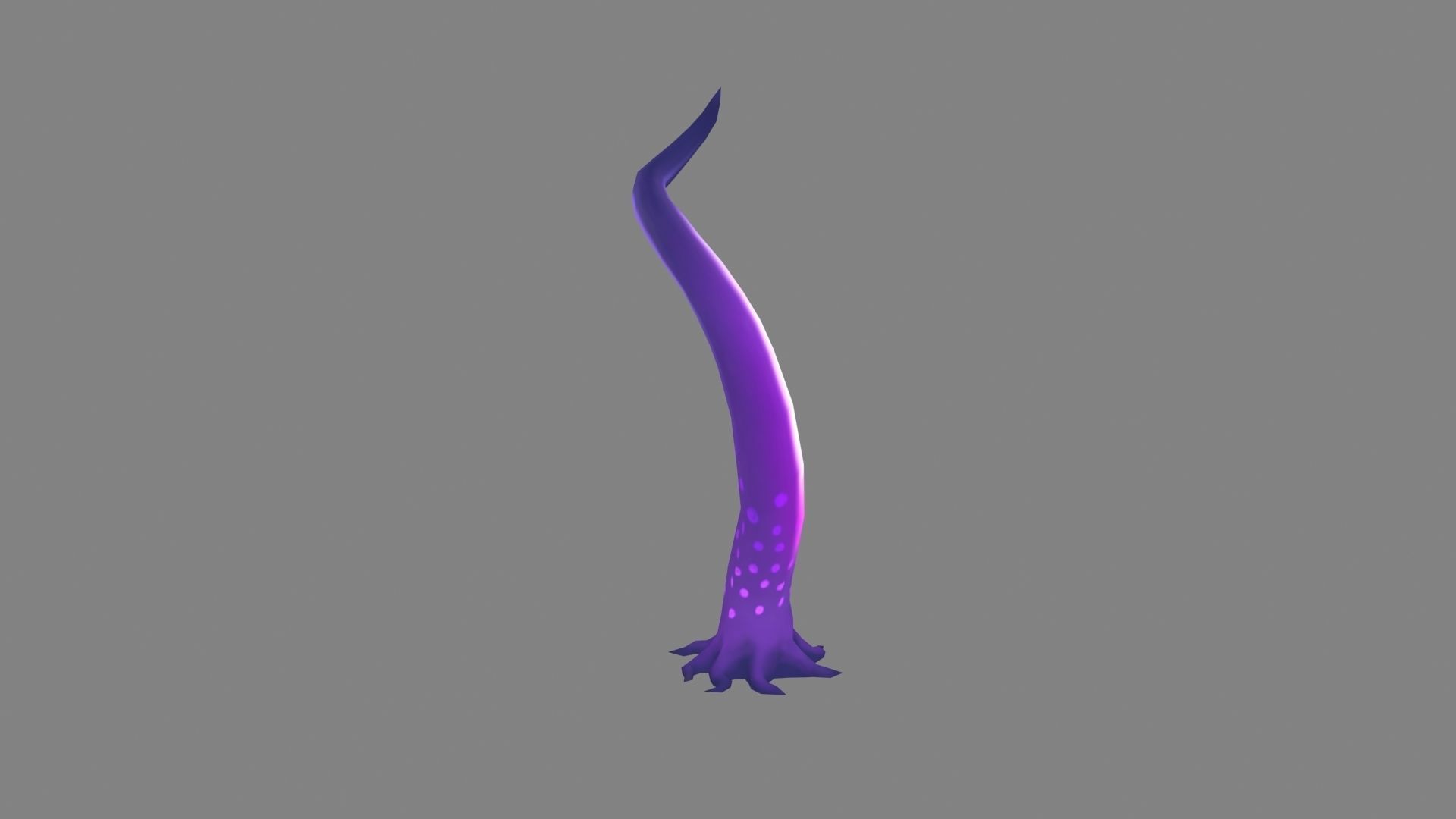 Cartoon Purple Tentacle - Sea monster Low-poly 3D model_3